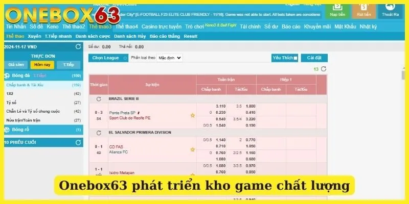 Onebox63 phát triển kho game chất lượng