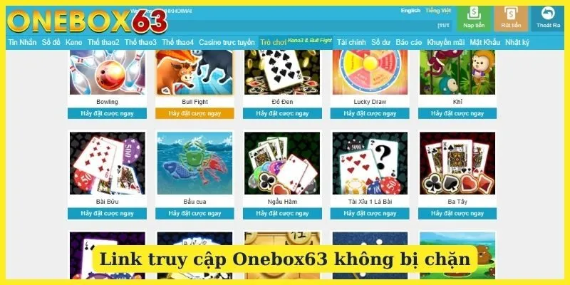 Link truy cập Onebox63 không bị chặn