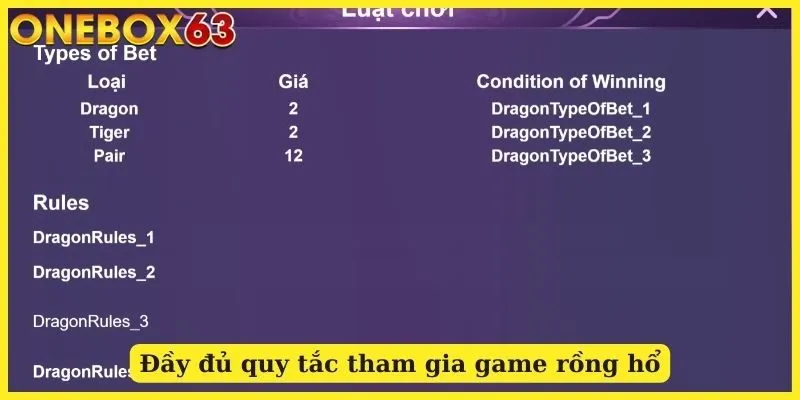 Đầy đủ quy tắc tham gia game rồng hổ